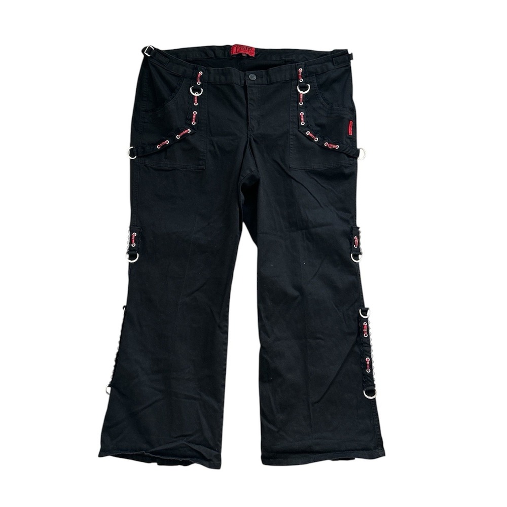 TRIPP NYC Baggy Pants Size 26 Black & Red Studs Punk Rock Goth Skater Grunge Emo